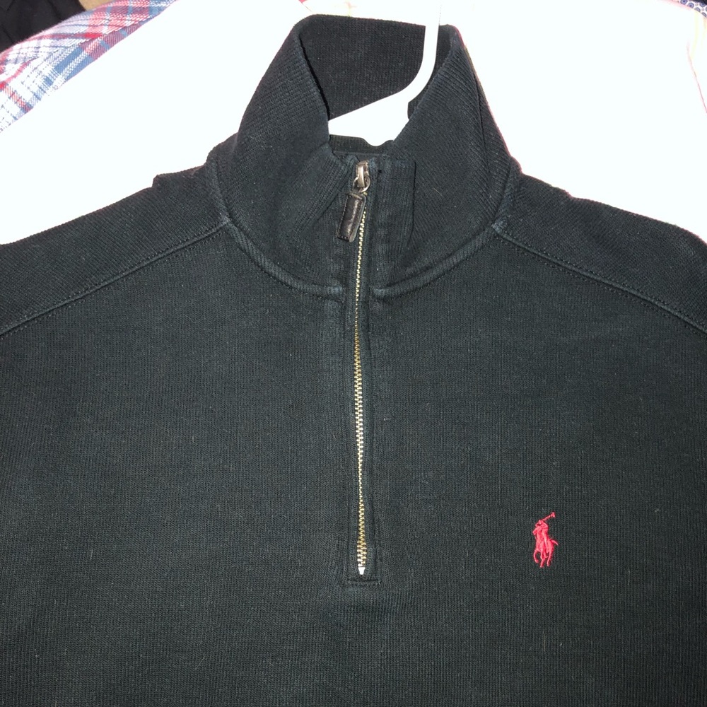 Polo Ralph Lauren Quarter Zip Black/Red logo SMALL